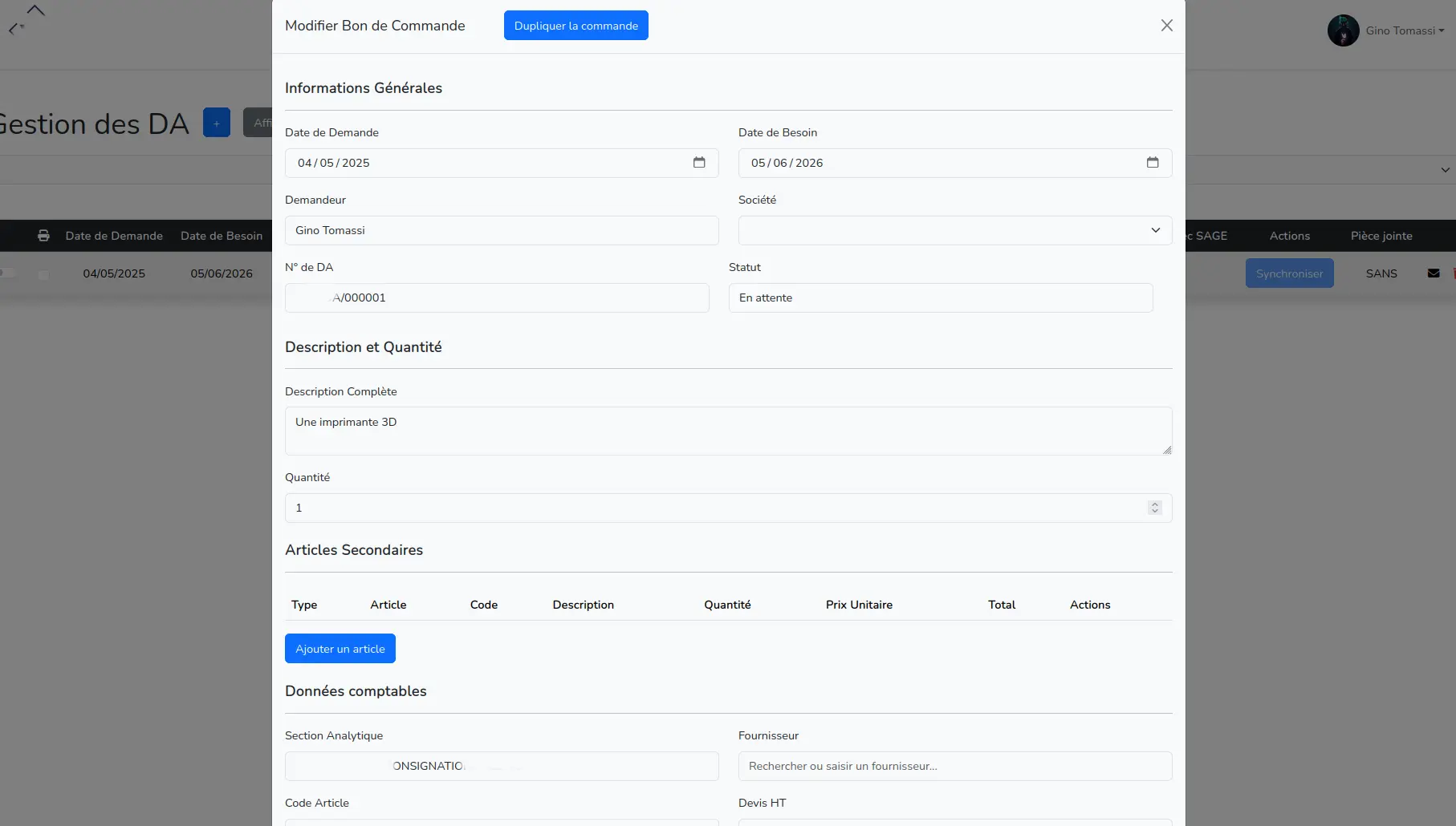 Workflow de demandes d’achat relié à Sage développé par GTech Solutions